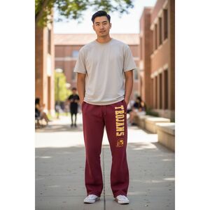Trojans USC Logo Burgundy Red Drawstring Sweatpants Joggers Colosseum Size L